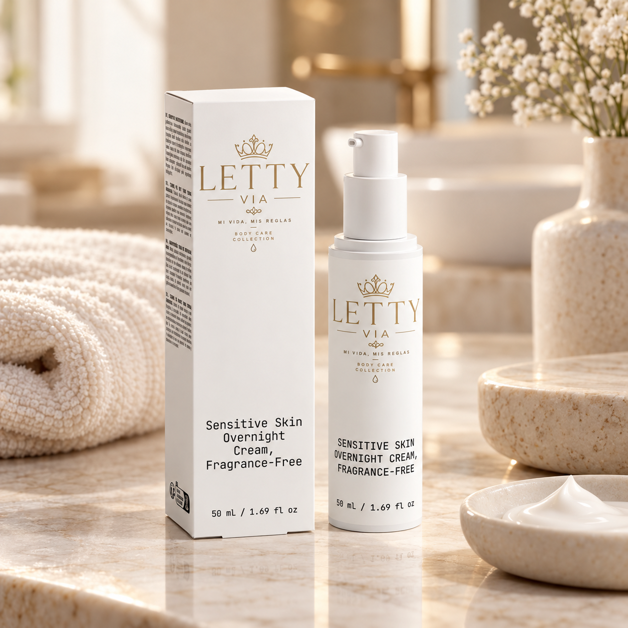 Sensitive Skin Overnight Cream, Fragrance-Free