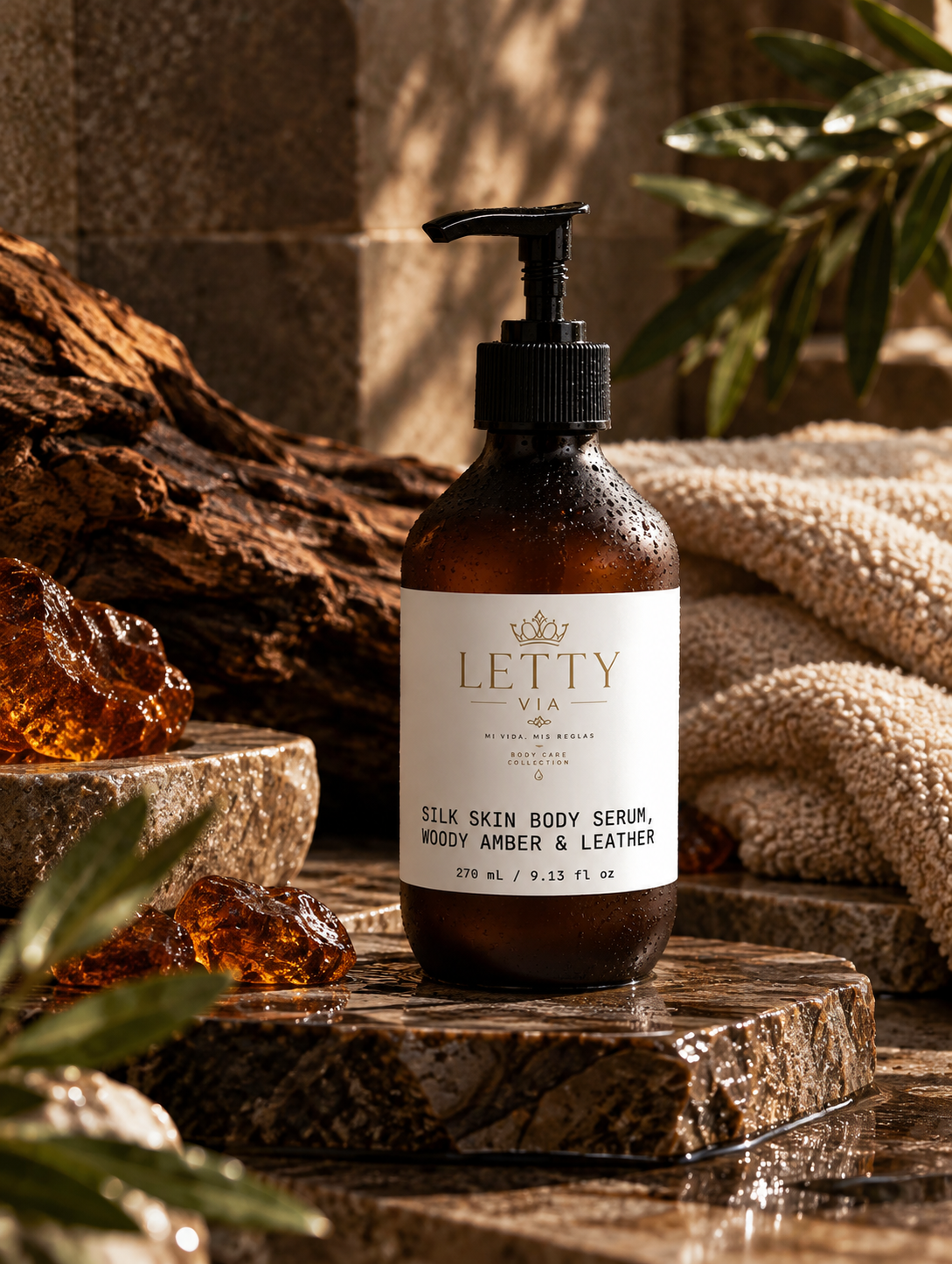 Silk Skin Body Serum, Woody Amber & Leather
