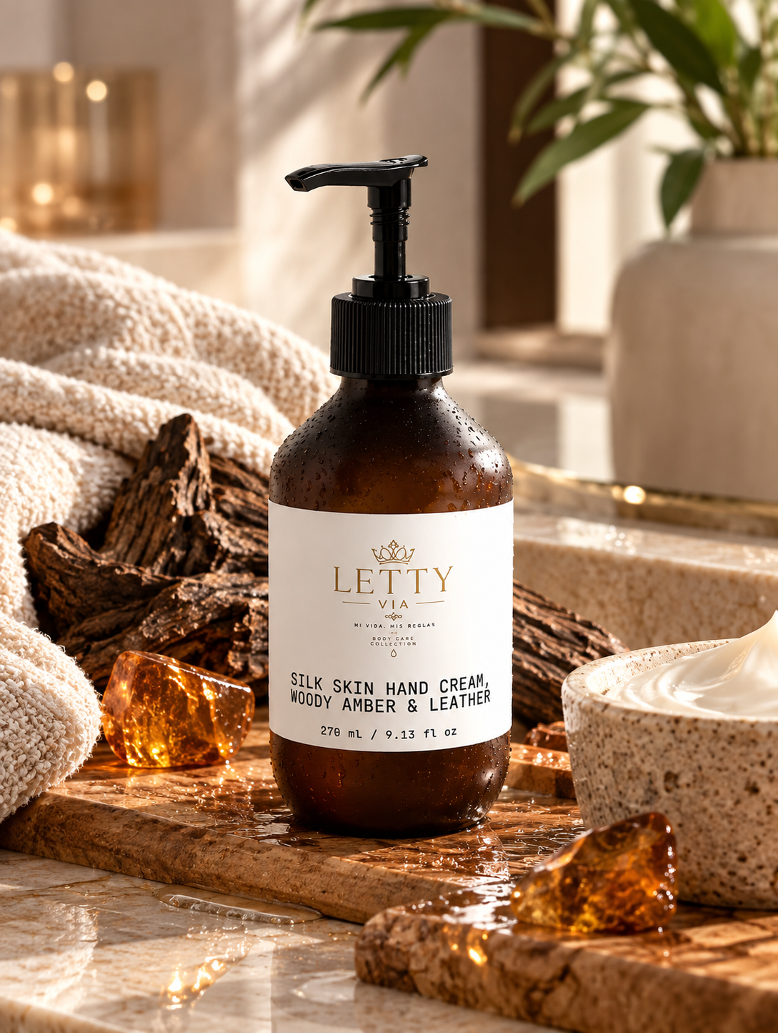 Silk Skin Hand Cream, Woody Amber & Leather